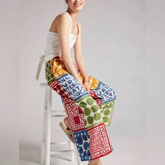 FARM Rio Multicolor Wide Leg Pants - Picture 2 of 4